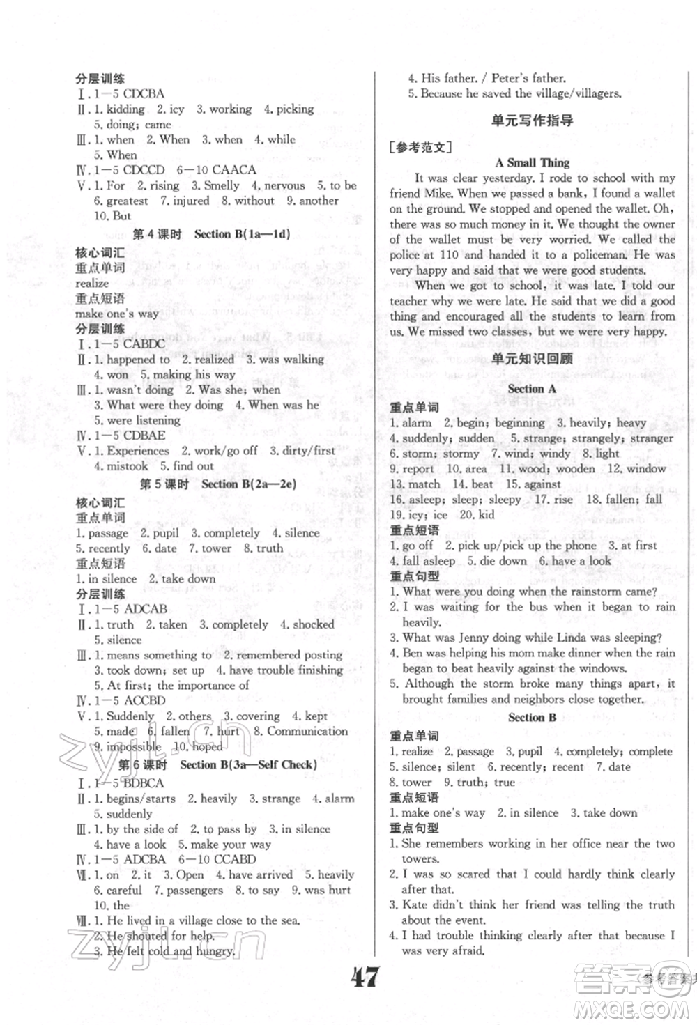 北京時代華文書局2022全效學習學業(yè)評價方案八年級下冊英語人教版參考答案