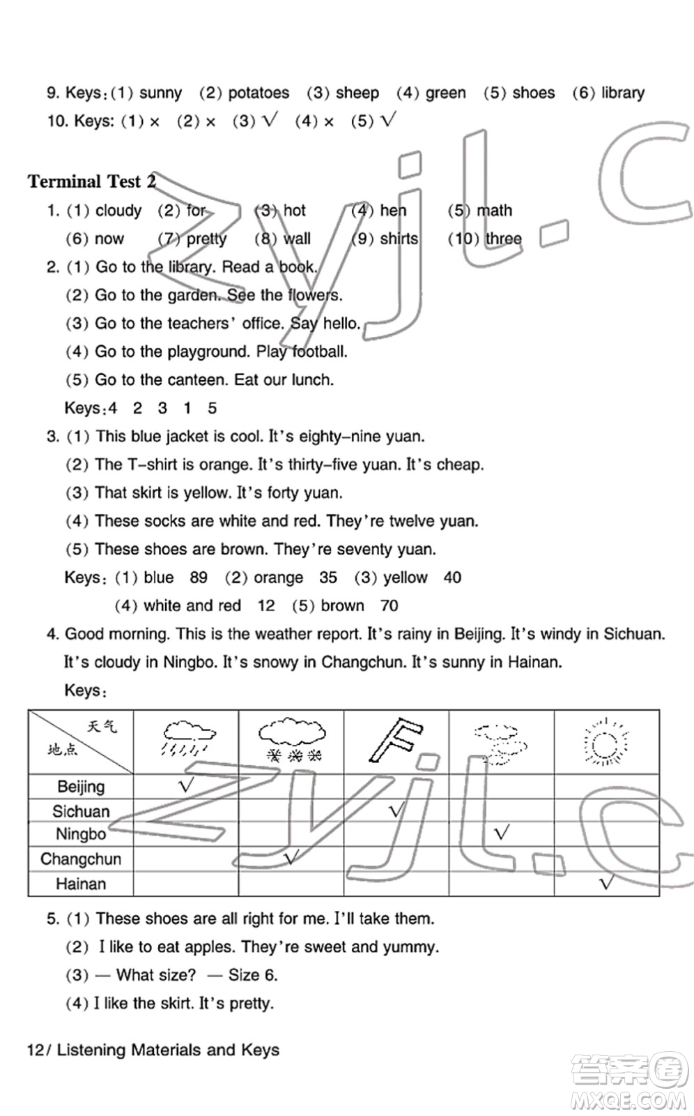 寧波出版社2022學(xué)習(xí)方法指導(dǎo)叢書四年級(jí)英語下冊(cè)人教版答案