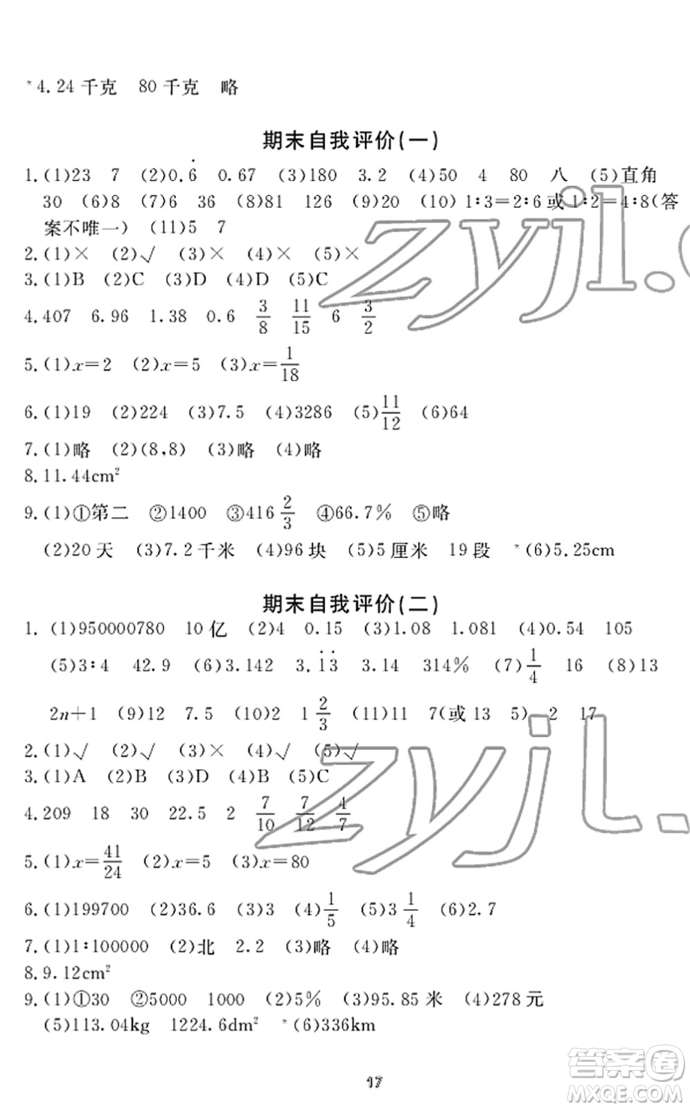 寧波出版社2022學(xué)習(xí)方法指導(dǎo)叢書六年級(jí)數(shù)學(xué)下冊人教版答案