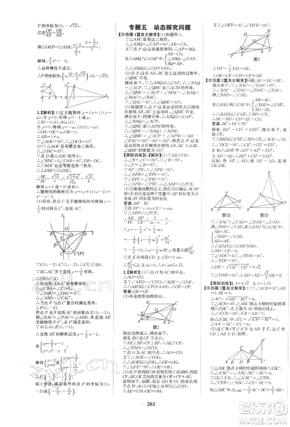 未來(lái)出版社2022世紀(jì)金榜初中全程復(fù)習(xí)方略數(shù)學(xué)通用版寧夏專版參考答案