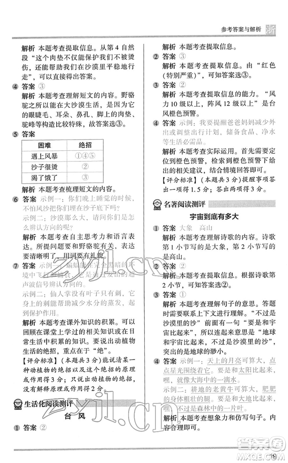江蘇鳳凰文藝出版社2022木頭馬閱讀力測評(píng)一年級(jí)語文下冊(cè)浙江專版答案
