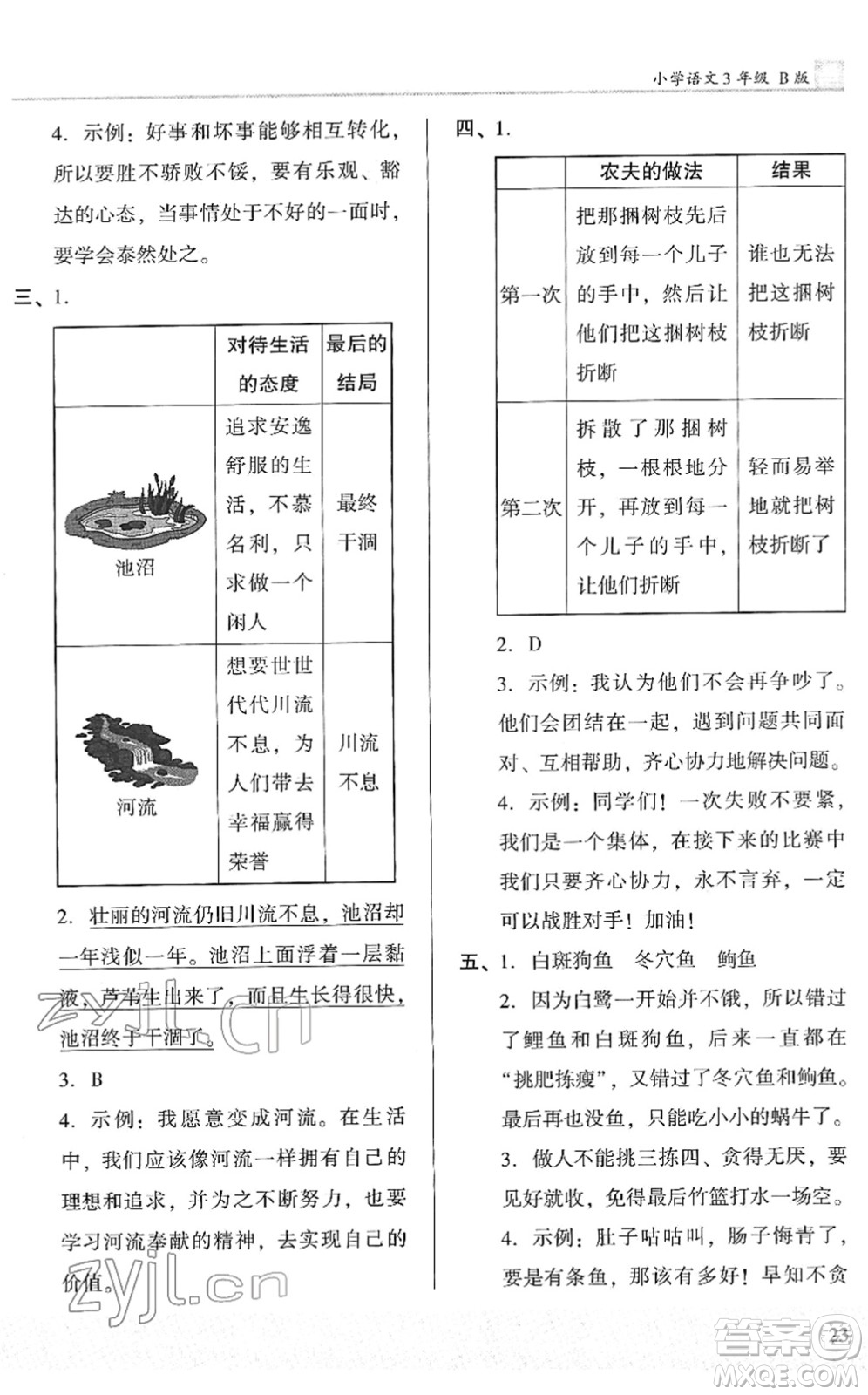 鷺江出版社2022木頭馬閱讀力測評三年級語文下冊B版福建專版答案