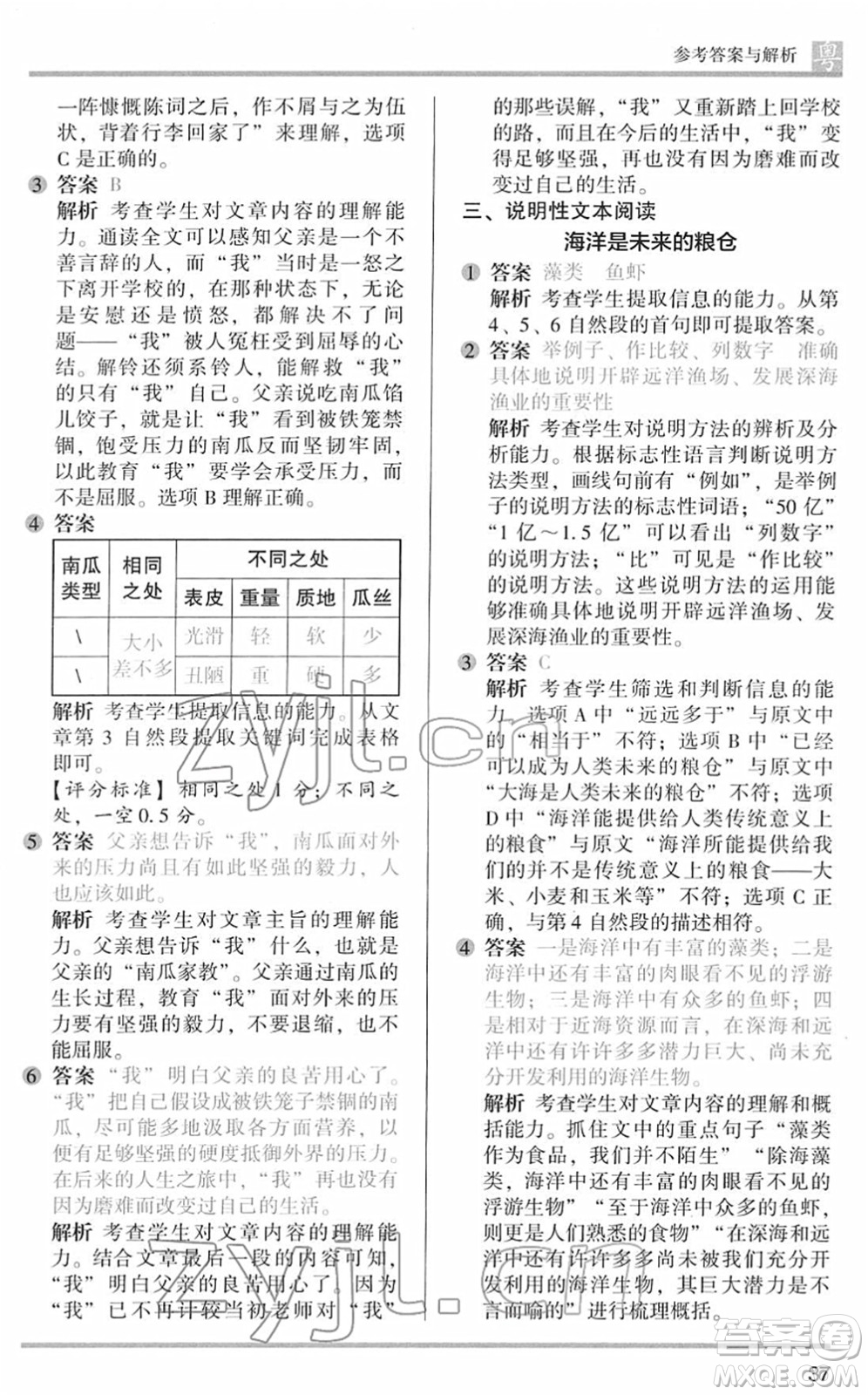 江蘇鳳凰文藝出版社2022木頭馬閱讀力測(cè)評(píng)五年級(jí)語(yǔ)文下冊(cè)B版廣東專(zhuān)版答案