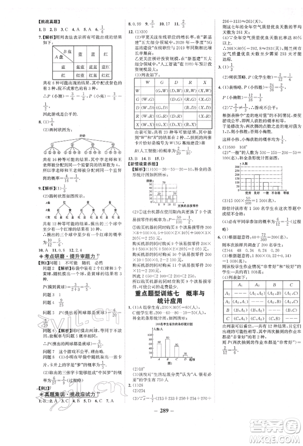 未來(lái)出版社2022世紀(jì)金榜初中全程復(fù)習(xí)方略數(shù)學(xué)人教版青海專版參考答案