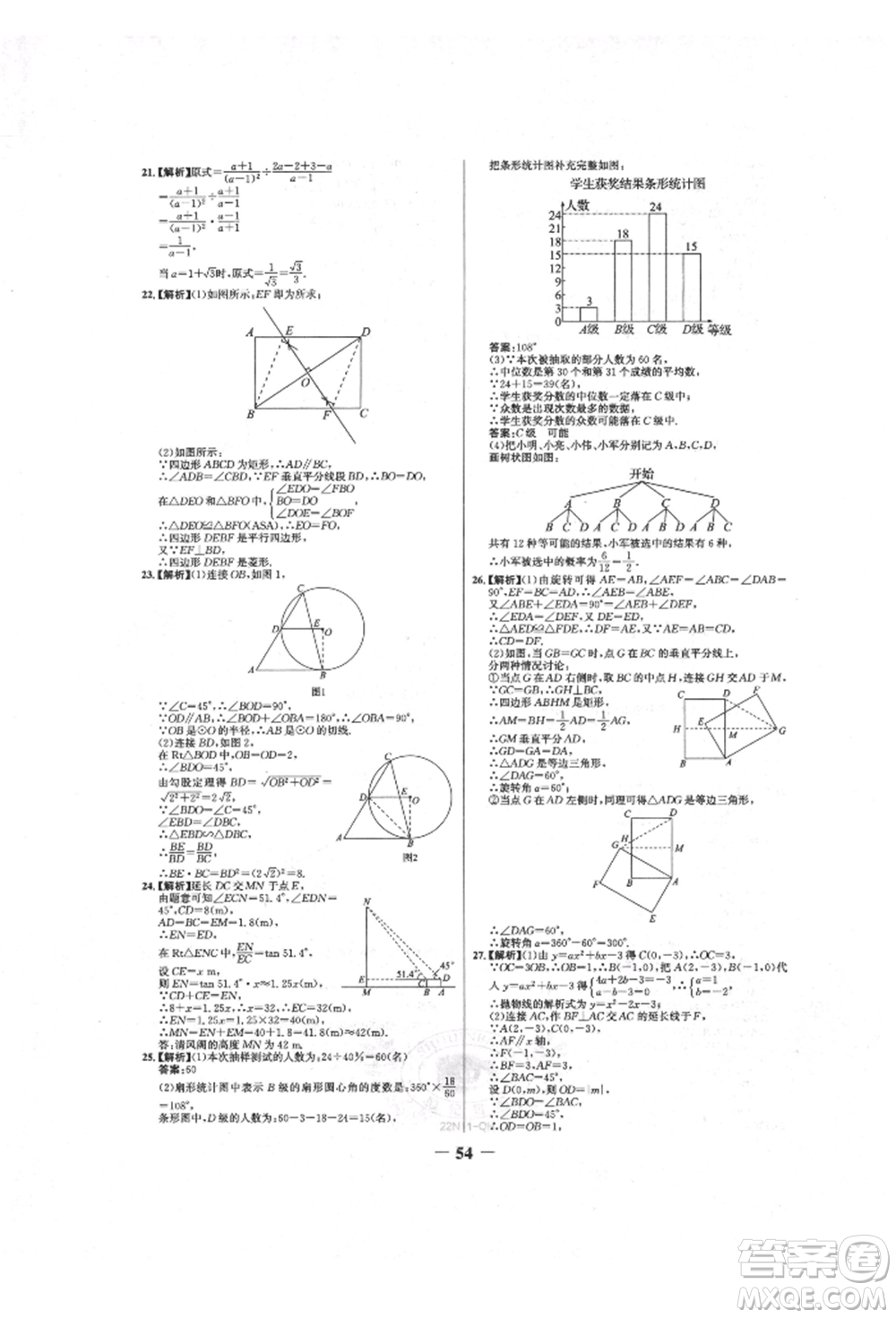 未來(lái)出版社2022世紀(jì)金榜初中全程復(fù)習(xí)方略數(shù)學(xué)人教版青海專版參考答案