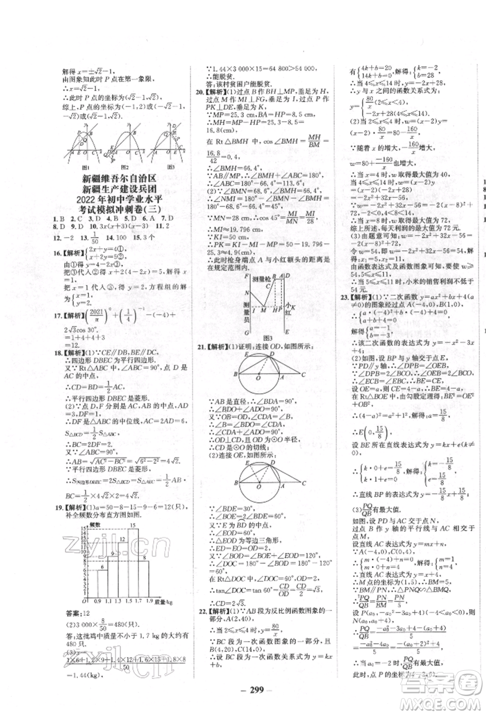 河北少年兒童出版社2022世紀(jì)金榜初中全程復(fù)習(xí)方略數(shù)學(xué)人教版新疆專版參考答案