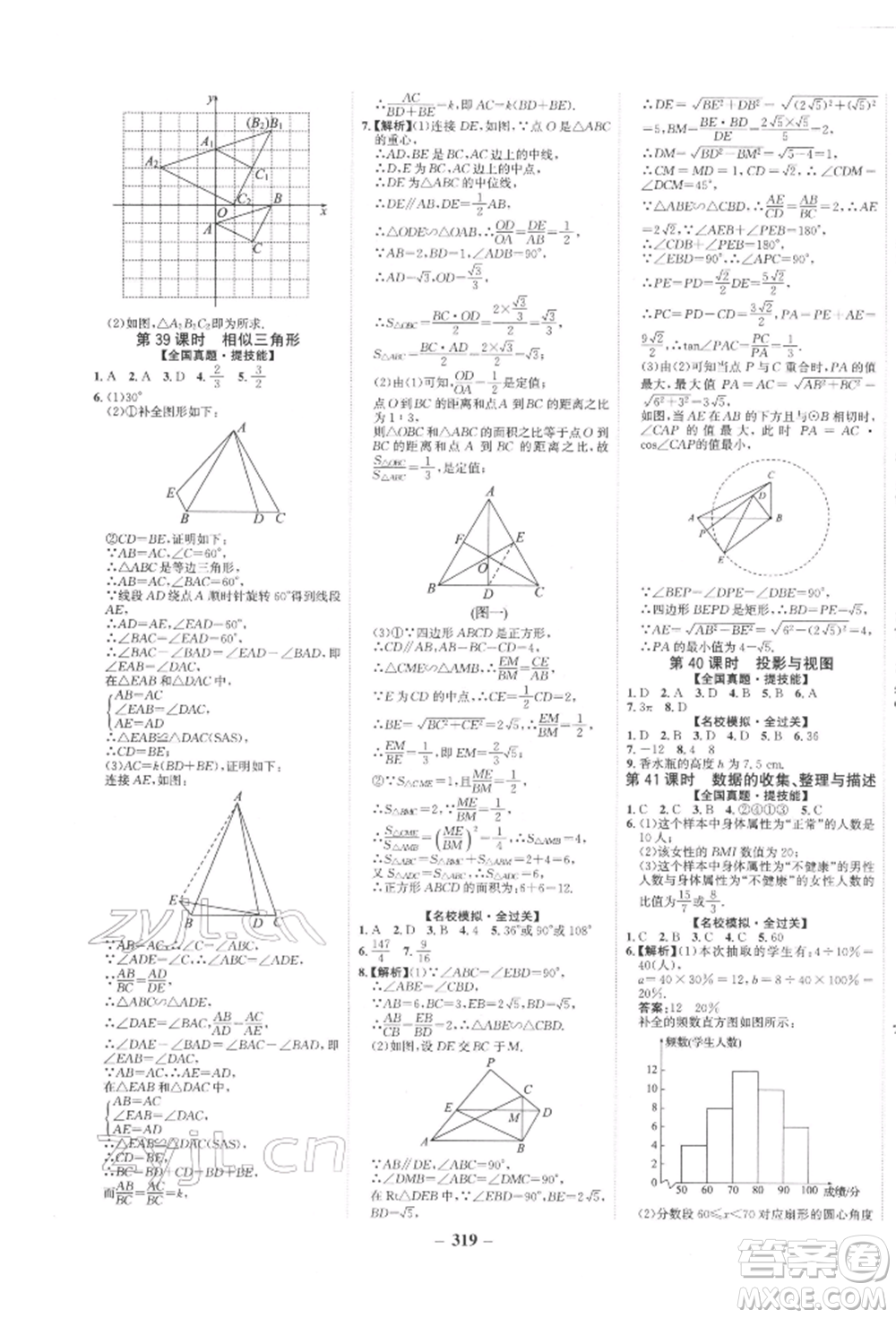 未來出版社2022世紀金榜初中全程復習方略數(shù)學人教版參考答案
