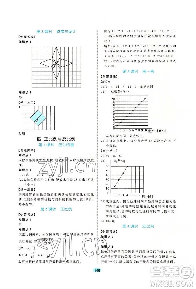 北方婦女兒出版社2022黃岡名師天天練數(shù)學(xué)六年級(jí)下冊(cè)北師版廣東專版答案