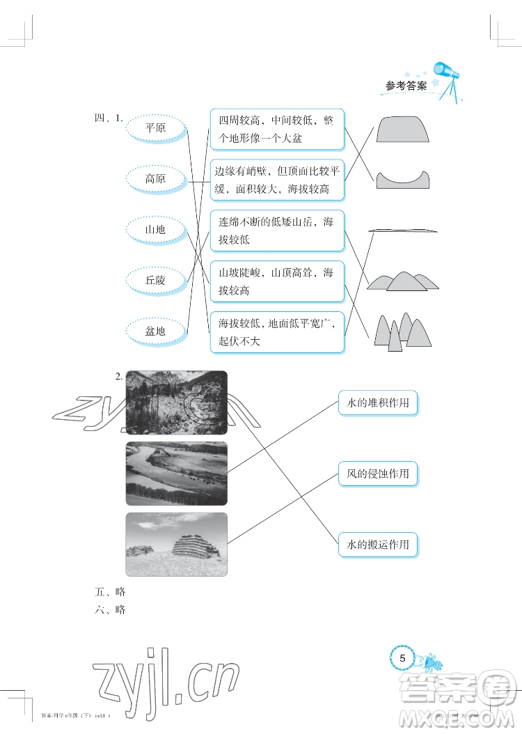 湖北教育出版社2022長(zhǎng)江作業(yè)本課堂作業(yè)科學(xué)六年級(jí)下冊(cè)鄂教版答案