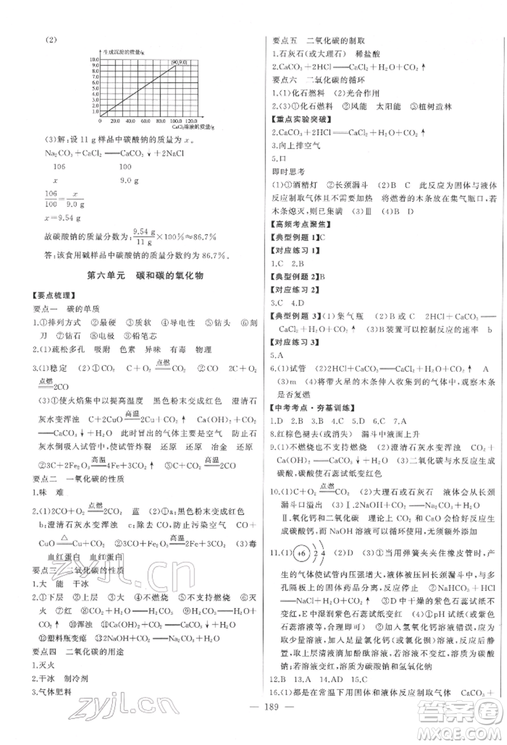 吉林人民出版社2022智慧大課堂學(xué)年總復(fù)習(xí)全程精練備戰(zhàn)中考化學(xué)通用版濰坊專(zhuān)版參考答案