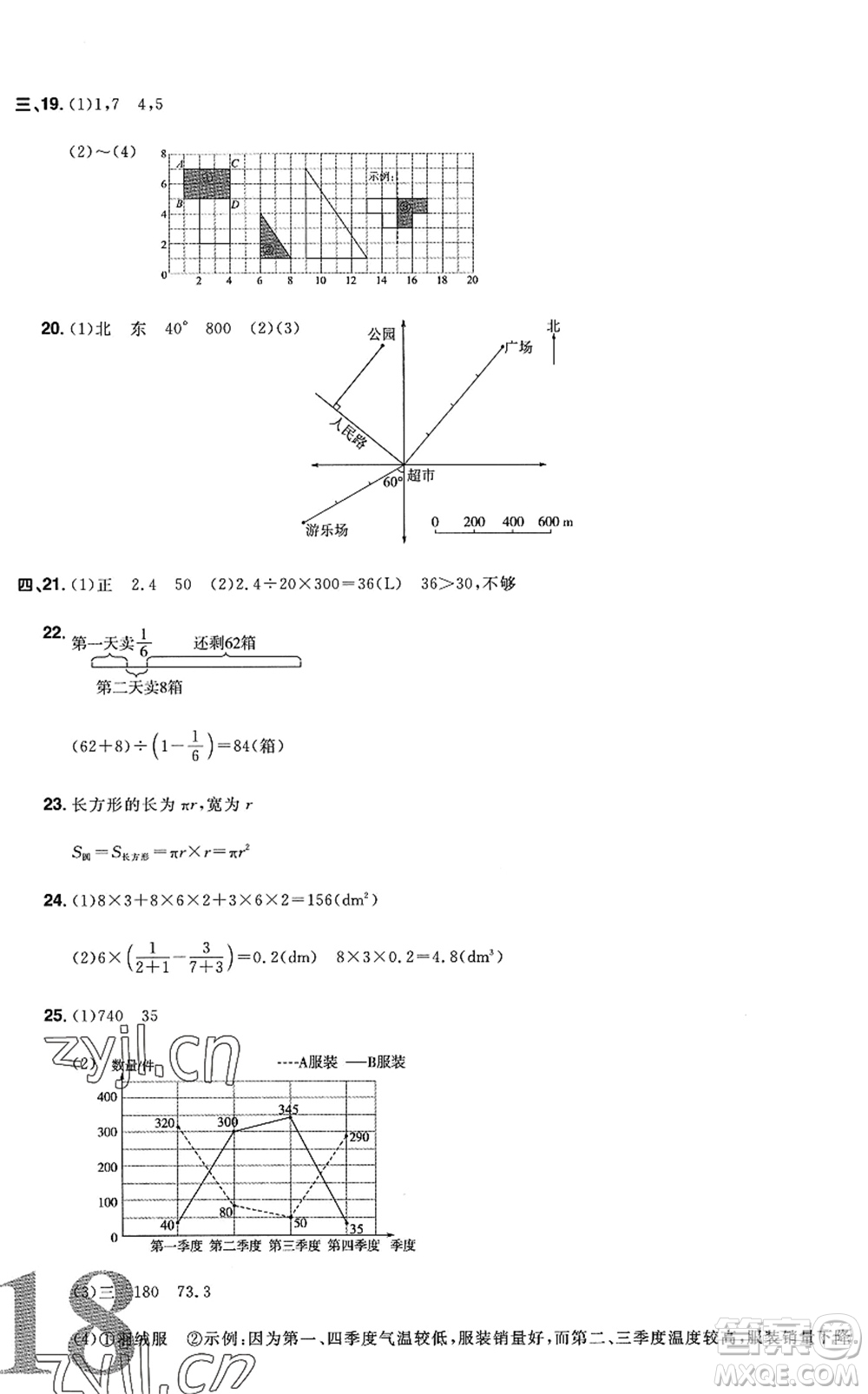 江西教育出版社2022陽(yáng)光同學(xué)小學(xué)畢業(yè)升學(xué)系統(tǒng)總復(fù)習(xí)六年級(jí)數(shù)學(xué)下冊(cè)人教版答案