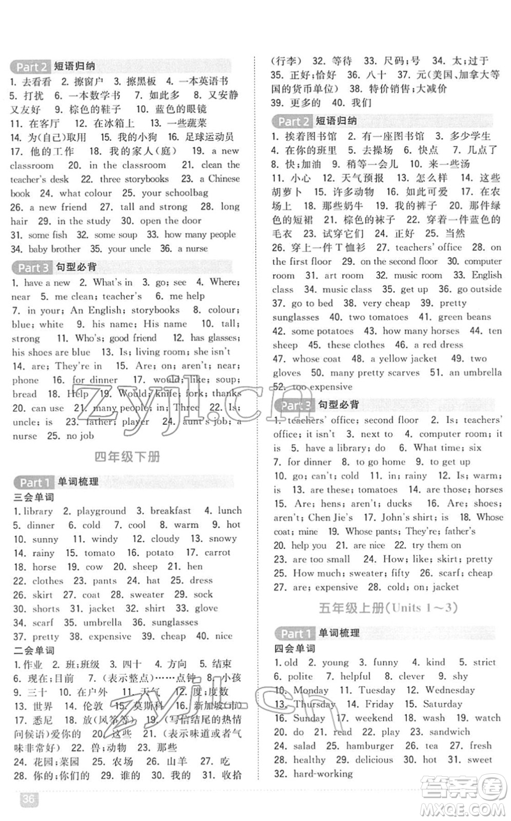 江西教育出版社2022陽光同學(xué)浙江省小學(xué)畢業(yè)升學(xué)系統(tǒng)總復(fù)習(xí)六年級(jí)英語下冊人教版答案