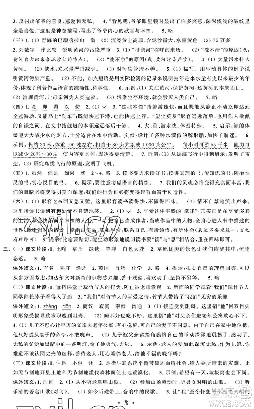 江蘇鳳凰科學技術(shù)出版社2022新思維沖刺小升初達標總復習六年級語文提升版答案