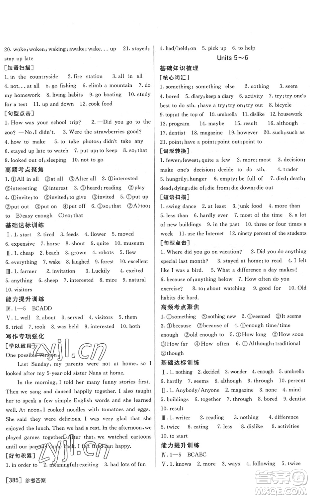 新疆青少年出版社2022升學(xué)錦囊九年級(jí)英語泰安專版答案