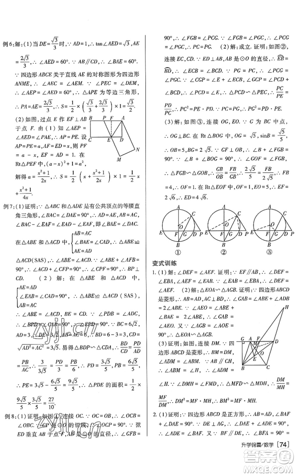 新疆青少年出版社2022升學(xué)錦囊九年級數(shù)學(xué)泰安專版答案