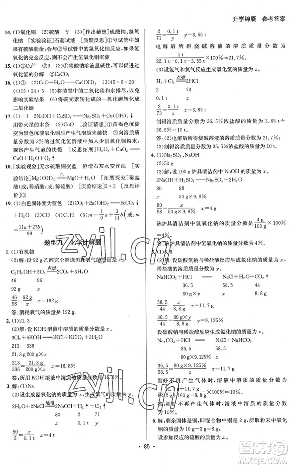 新疆青少年出版社2022升學(xué)錦囊九年級(jí)化學(xué)泰安專版答案