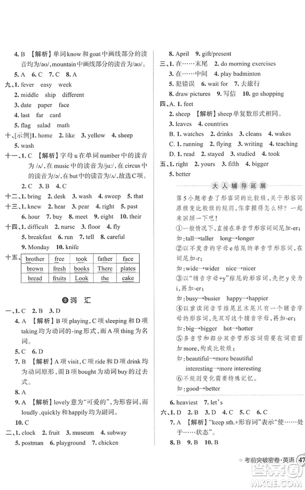 江西人民出版社2022王朝霞小學畢業(yè)總復習綜合能力驗收卷六年級英語通用版答案
