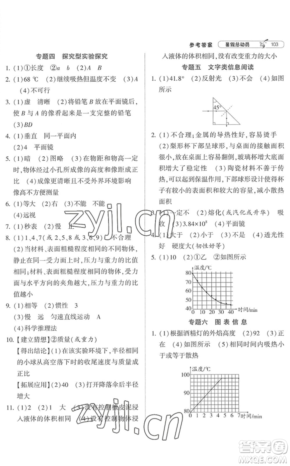 寧夏人民教育出版社2022經(jīng)綸學(xué)典暑假總動(dòng)員八年級(jí)物理江蘇國(guó)標(biāo)版答案