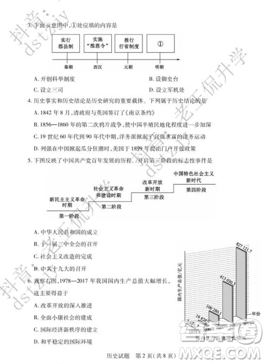 泰安市2022年初中學業(yè)水平考試歷史試題及答案
