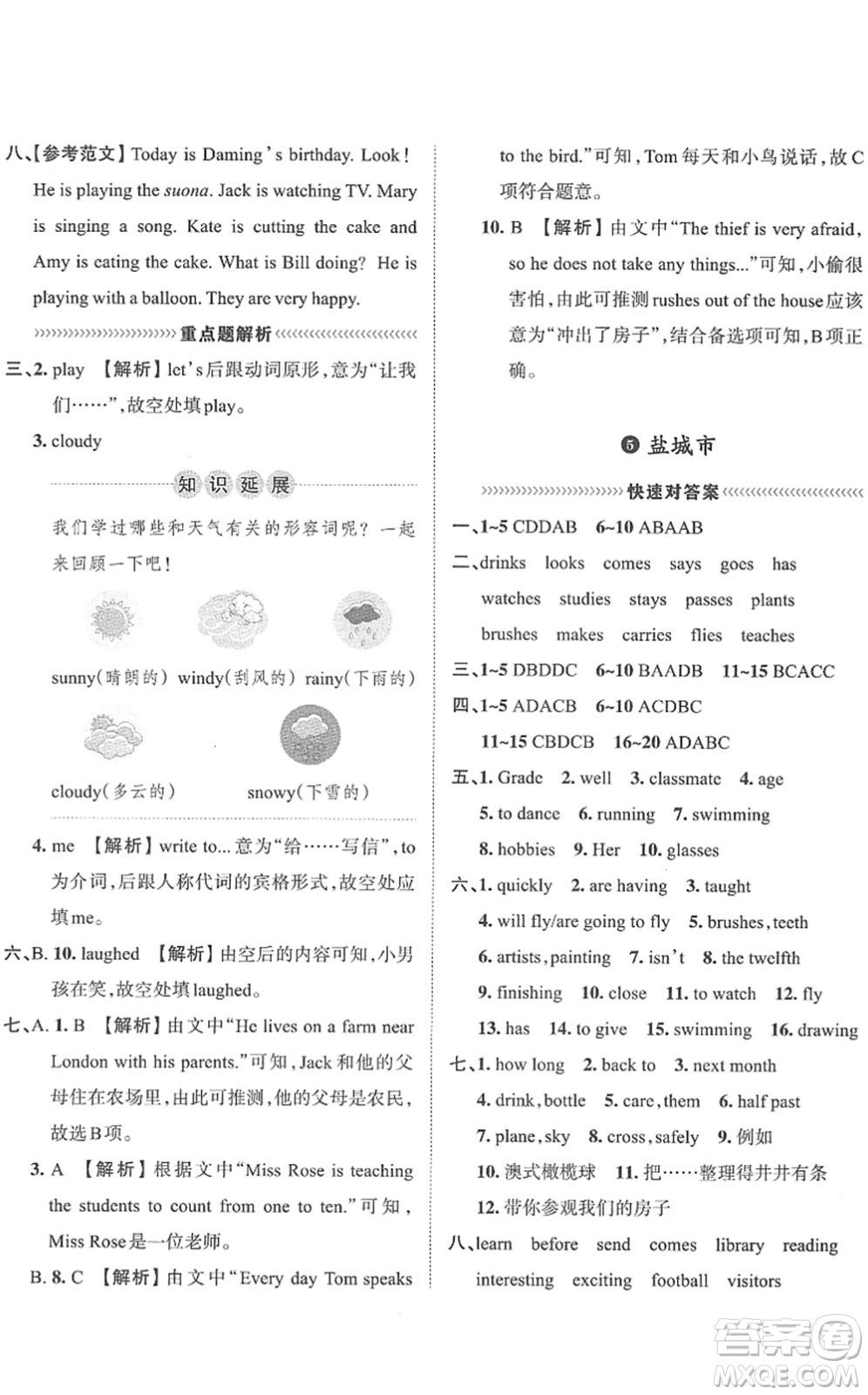 江西人民出版社2022王朝霞小升初重點(diǎn)校畢業(yè)升學(xué)及招生分班六年級(jí)英語通用版答案