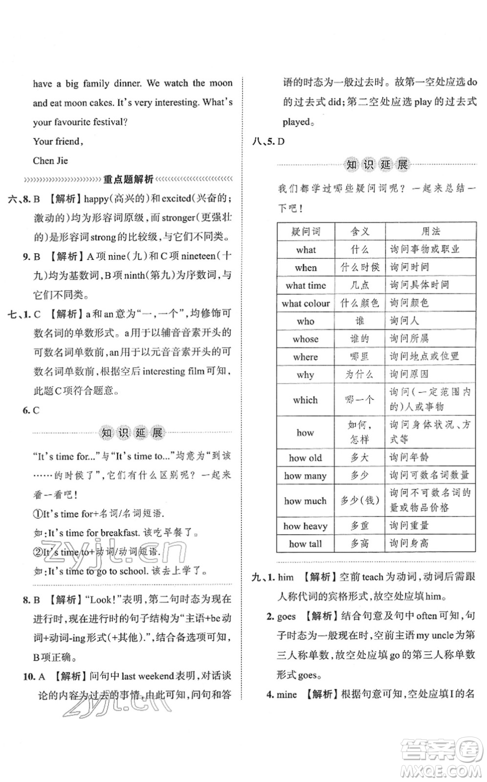 江西人民出版社2022王朝霞小升初重點(diǎn)校畢業(yè)升學(xué)及招生分班六年級(jí)英語通用版答案
