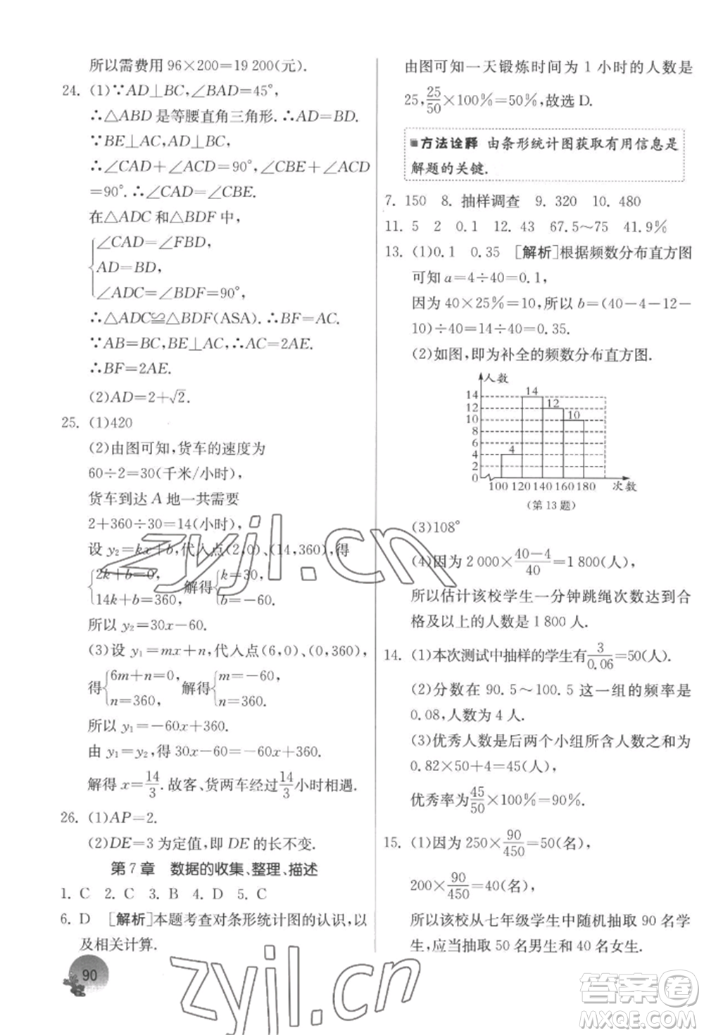 江蘇人民出版社2022實(shí)驗(yàn)班提優(yōu)訓(xùn)練暑假銜接八升九數(shù)學(xué)蘇科版參考答案