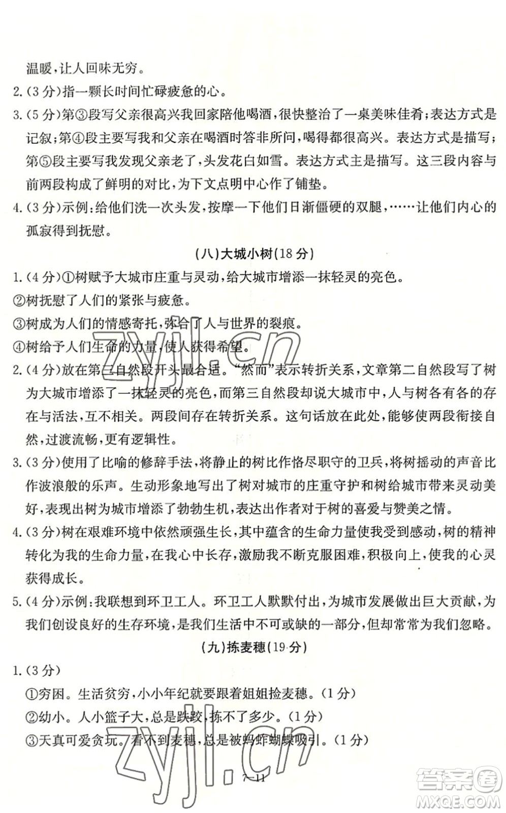 合肥工業(yè)大學(xué)出版社2022假期沖浪暑假作業(yè)升級(jí)版七年級(jí)語文人教版答案