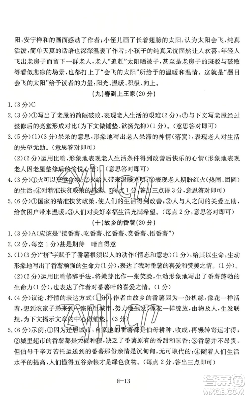 合肥工業(yè)大學(xué)出版社2022假期沖浪暑假作業(yè)升級版八年級語文人教版答案