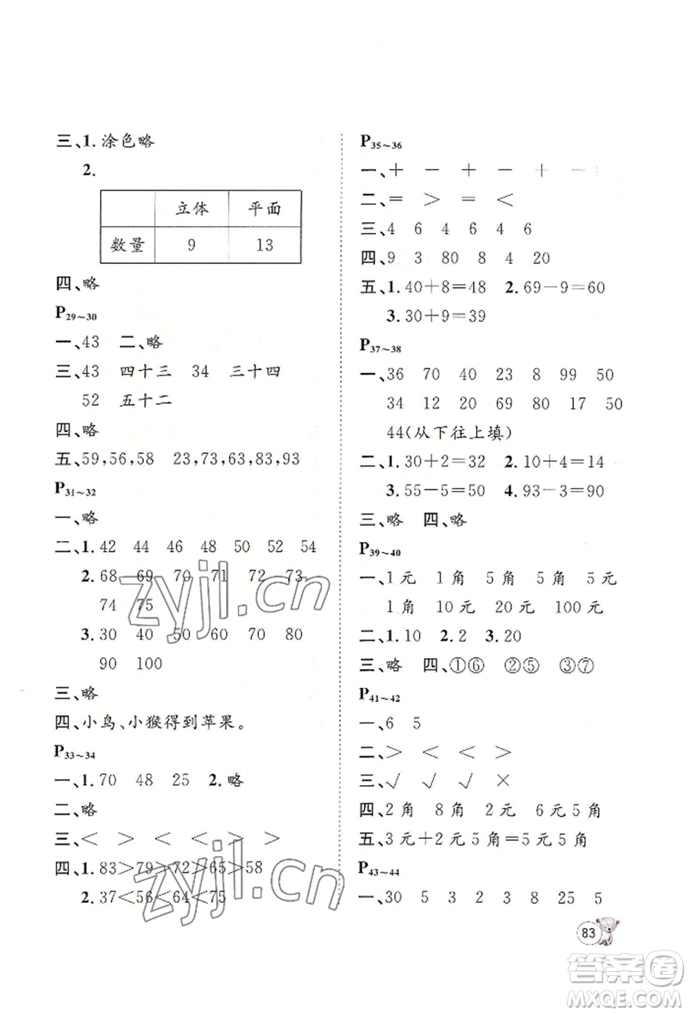 河北少年兒童出版社2022桂壯紅皮書暑假天地一年級數(shù)學(xué)通用版參考答案