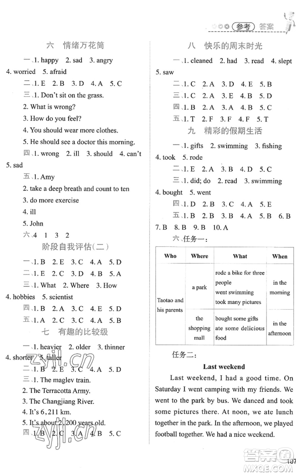 江西科學(xué)技術(shù)出版社2022趣味暑假六年級(jí)合訂本通用版答案