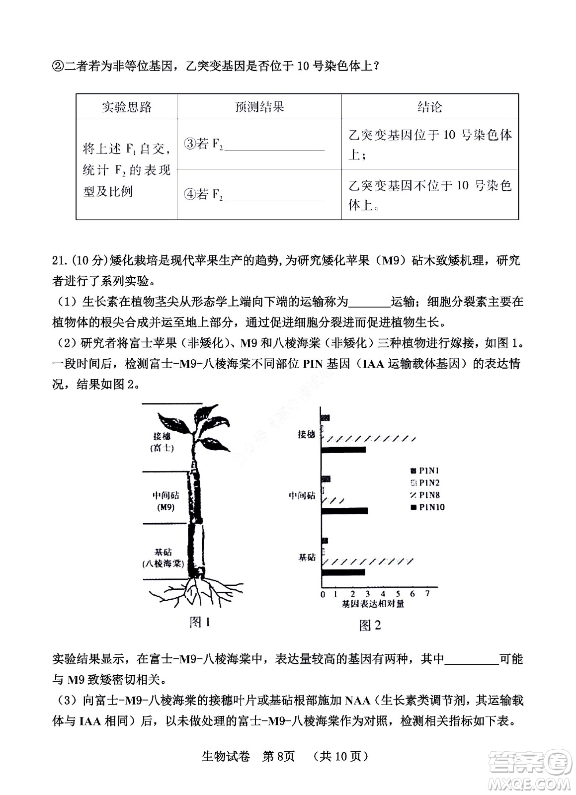 河北省五個(gè)一名校聯(lián)盟2023屆高三年級摸底考試生物試卷及答案