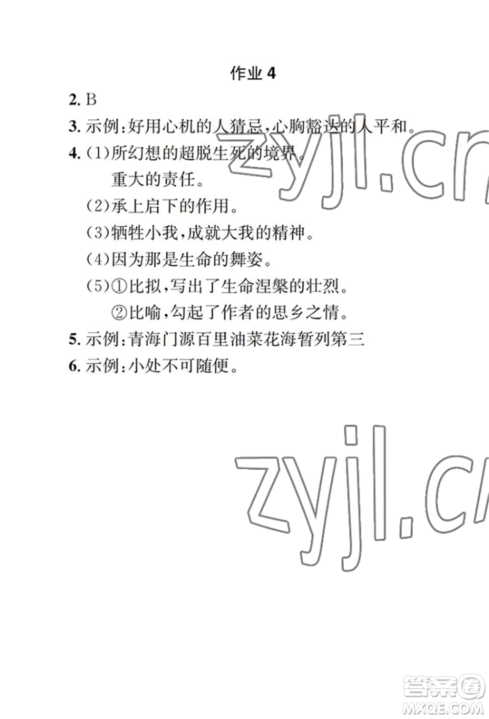 崇文書(shū)局2022長(zhǎng)江暑假作業(yè)八年級(jí)語(yǔ)文人教版參考答案