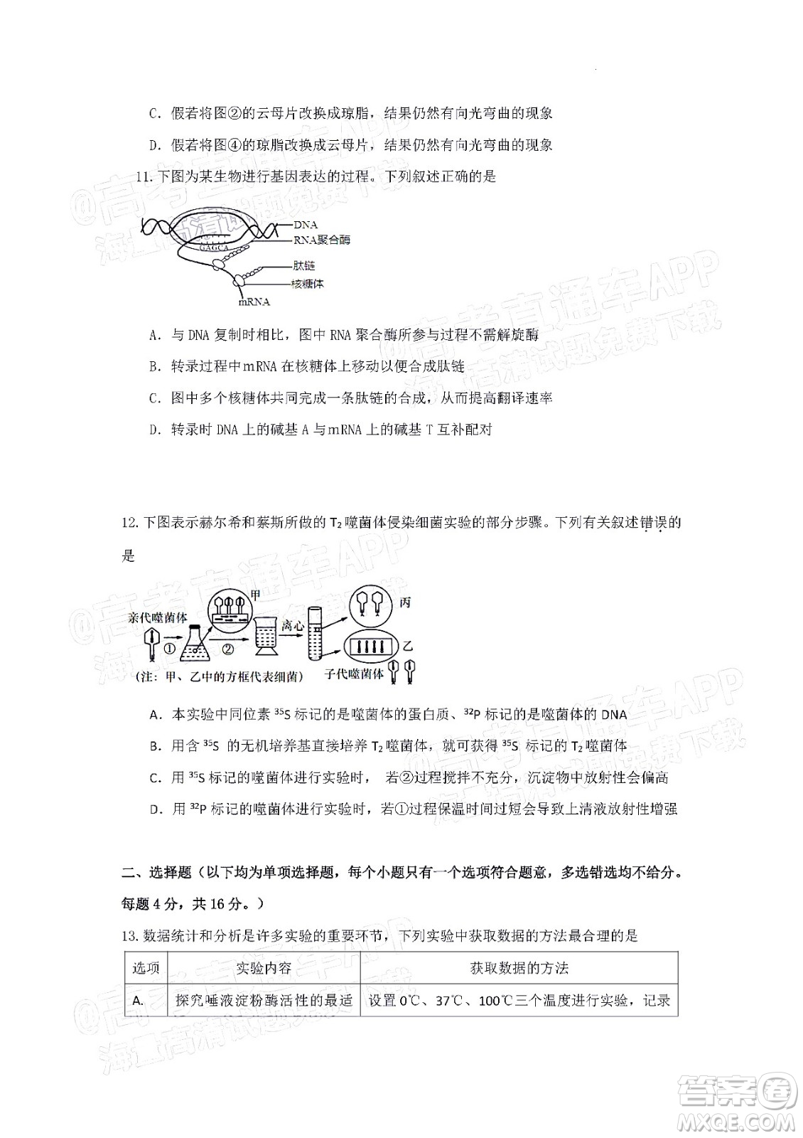 惠州市2023屆高三第一次調(diào)研考試生物試題及答案