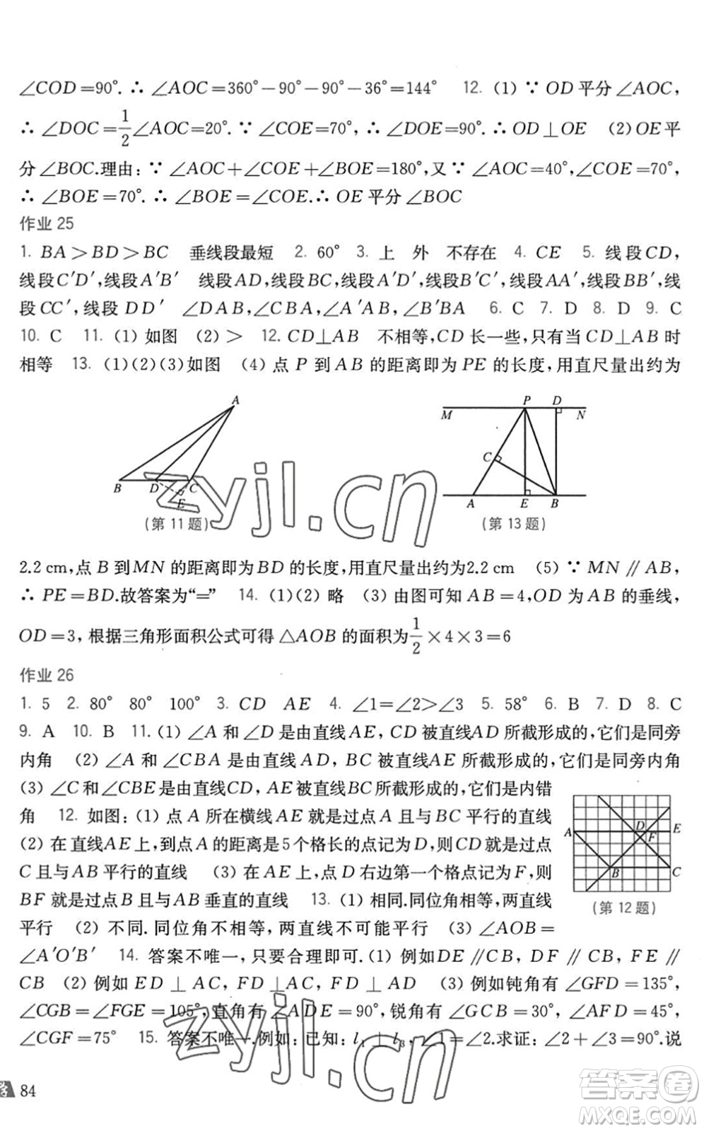 上?？茖W(xué)技術(shù)出版社2022暑假作業(yè)七年級(jí)數(shù)學(xué)滬科版答案
