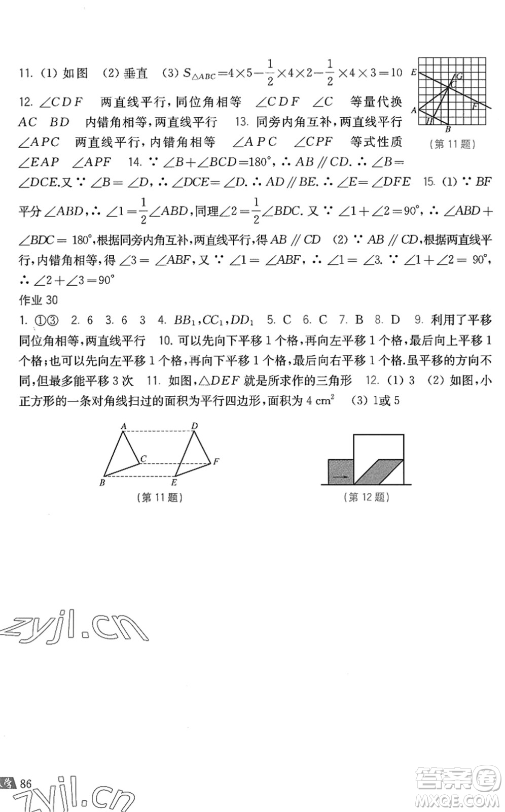 上?？茖W(xué)技術(shù)出版社2022暑假作業(yè)七年級(jí)數(shù)學(xué)滬科版答案