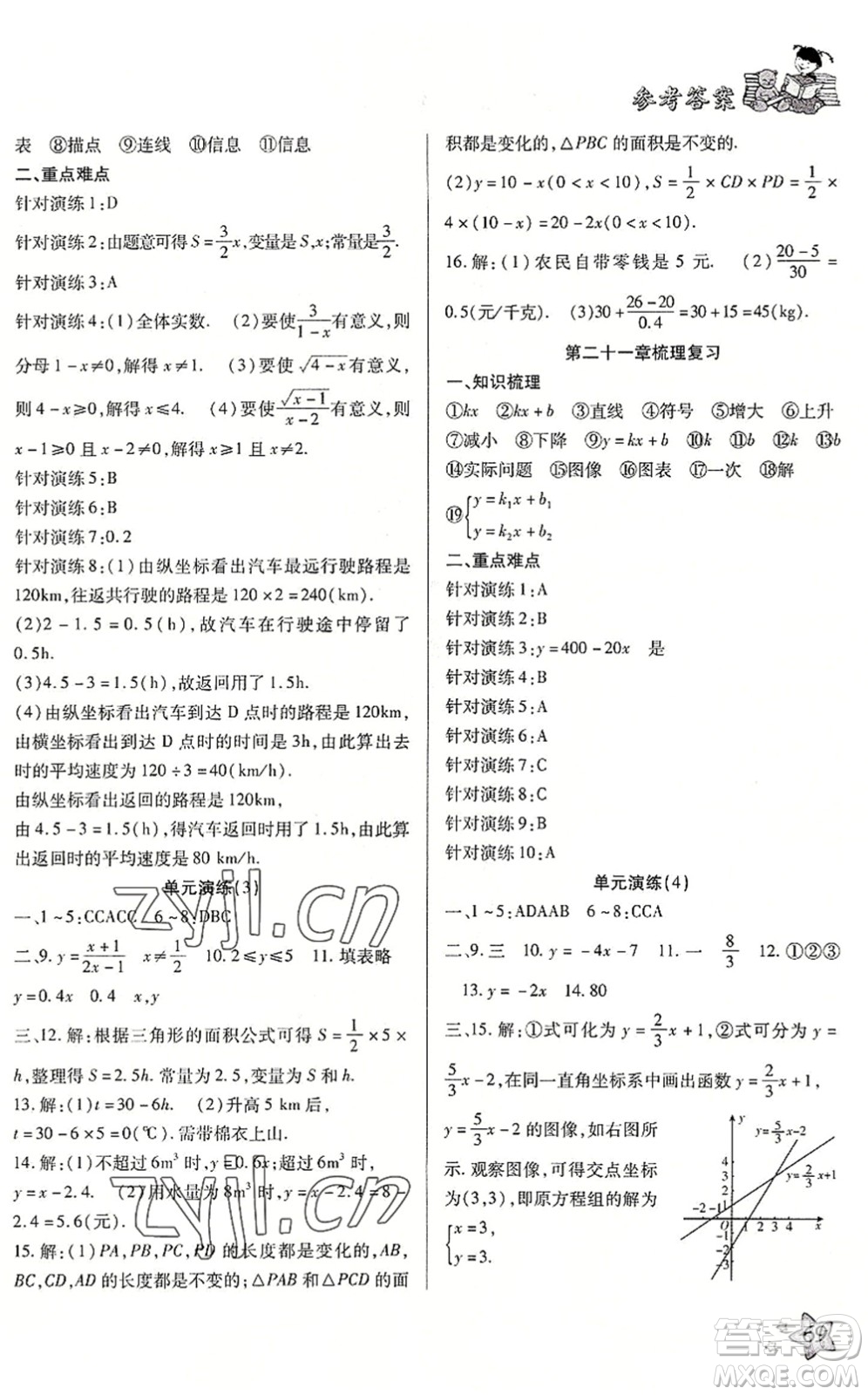 河北科學(xué)技術(shù)出版社2022輕松總復(fù)習(xí)假期作業(yè)輕松暑假八年級(jí)數(shù)學(xué)通用版答案