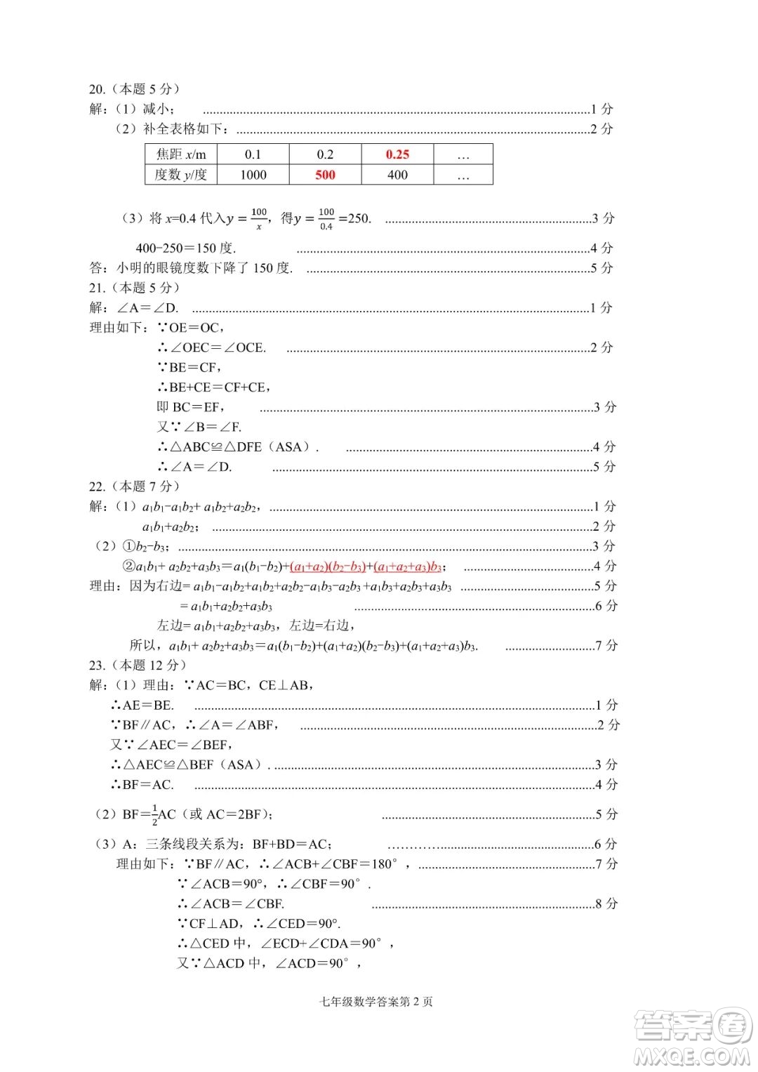 太原市2021-2022學(xué)年第二學(xué)期七年級(jí)期末考試數(shù)學(xué)試題及答案