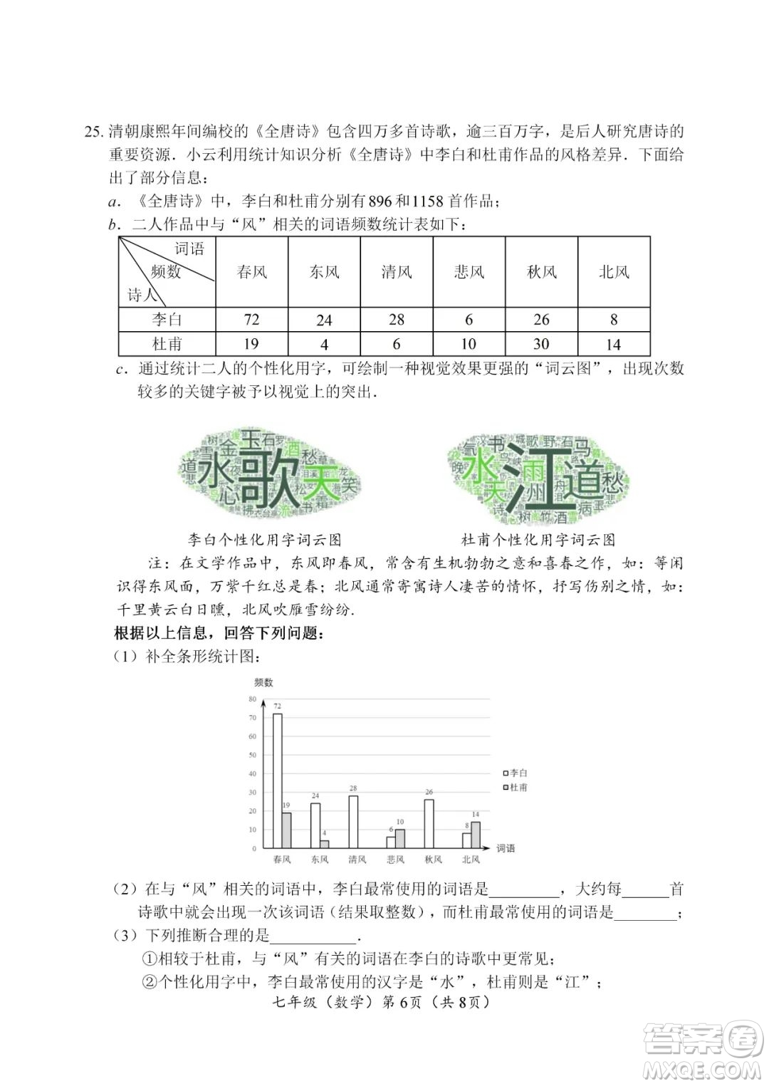 上海海淀區(qū)2022七年級(jí)下學(xué)期期末練習(xí)數(shù)學(xué)試題及答案