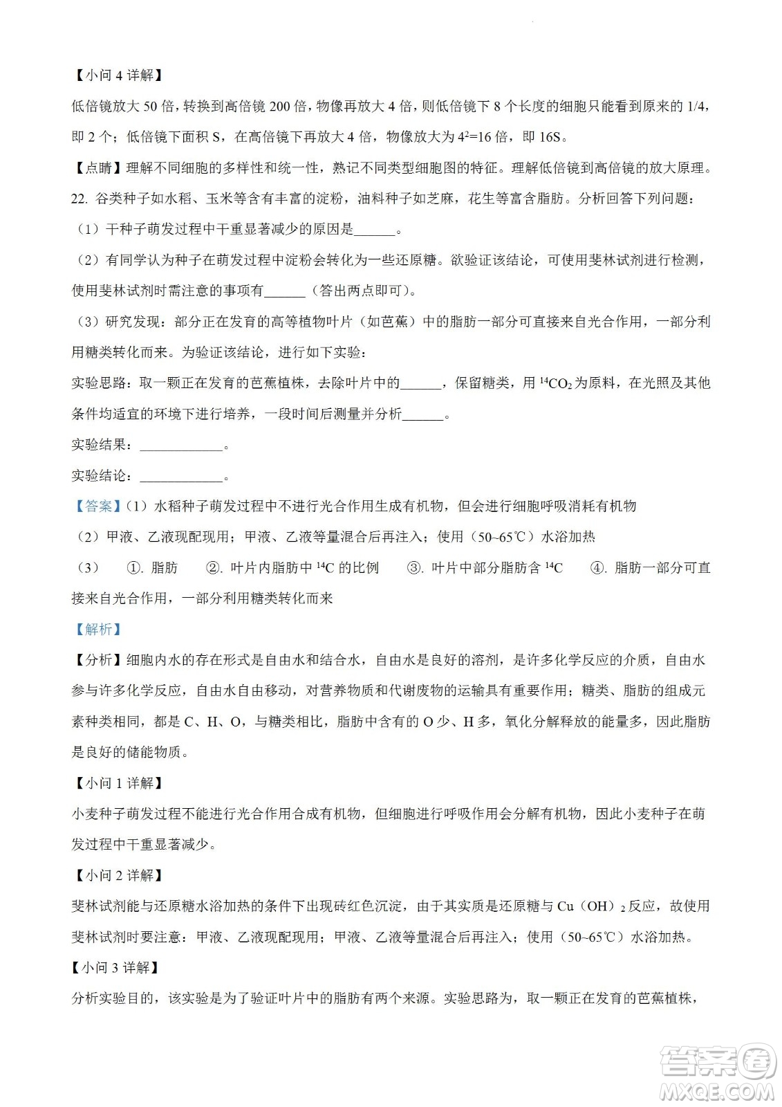 河南洛陽(yáng)市強(qiáng)基聯(lián)盟23屆新高三摸底大聯(lián)考生物試題及答案