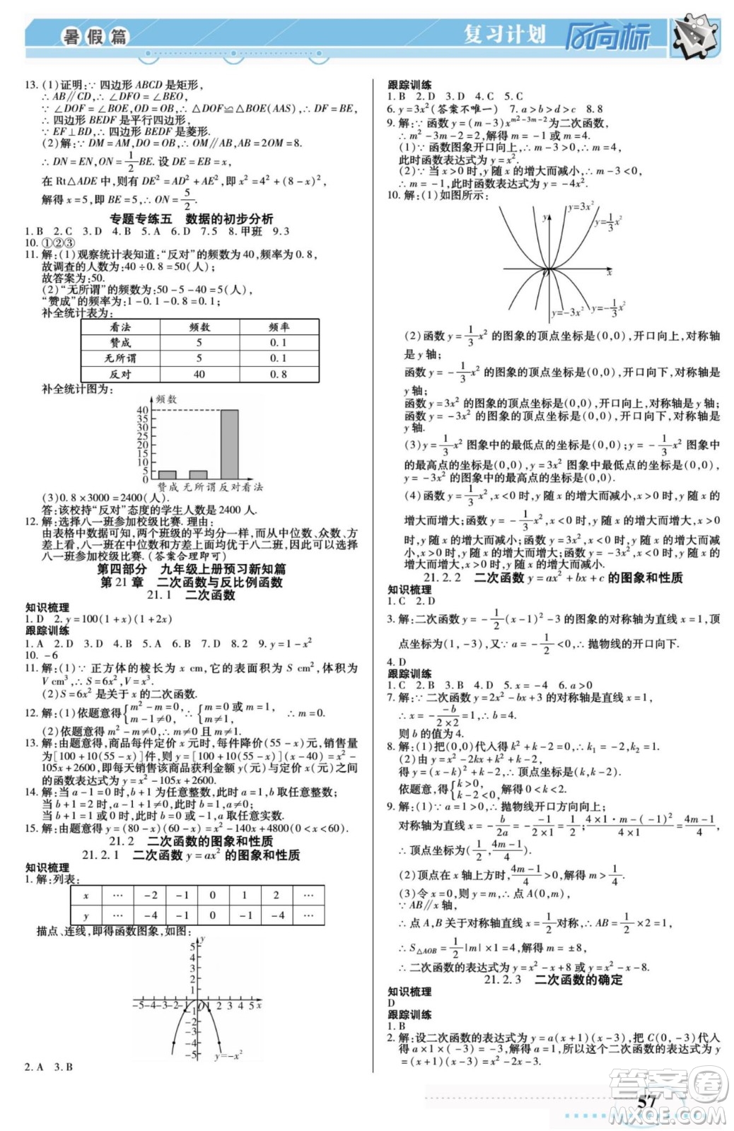 陽光出版社2022復習計劃風向標暑假八年級數(shù)學滬科版答案