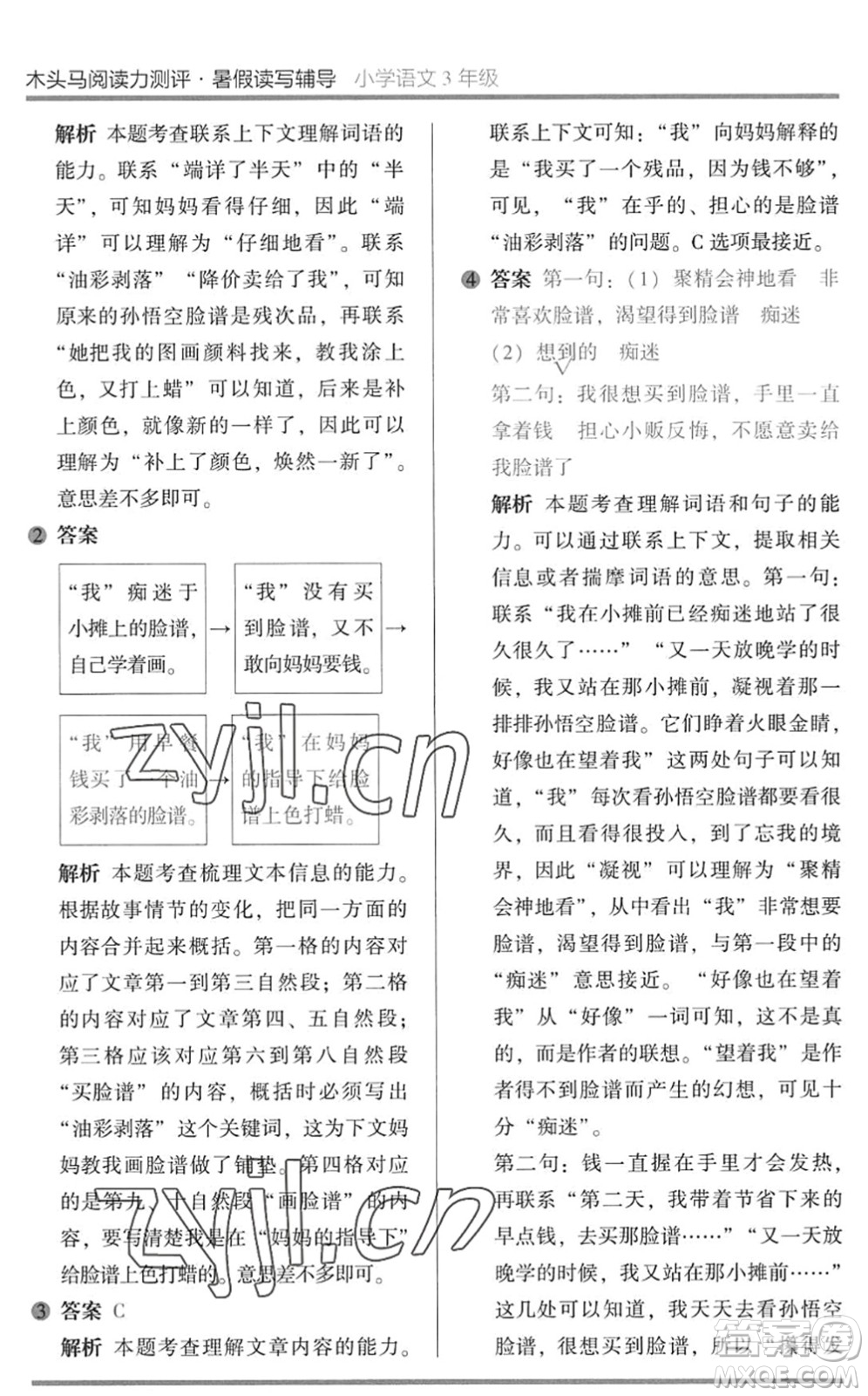湖南師范大學出版社2022木頭馬閱讀力測評暑假讀寫輔導三年級語文通用版答案