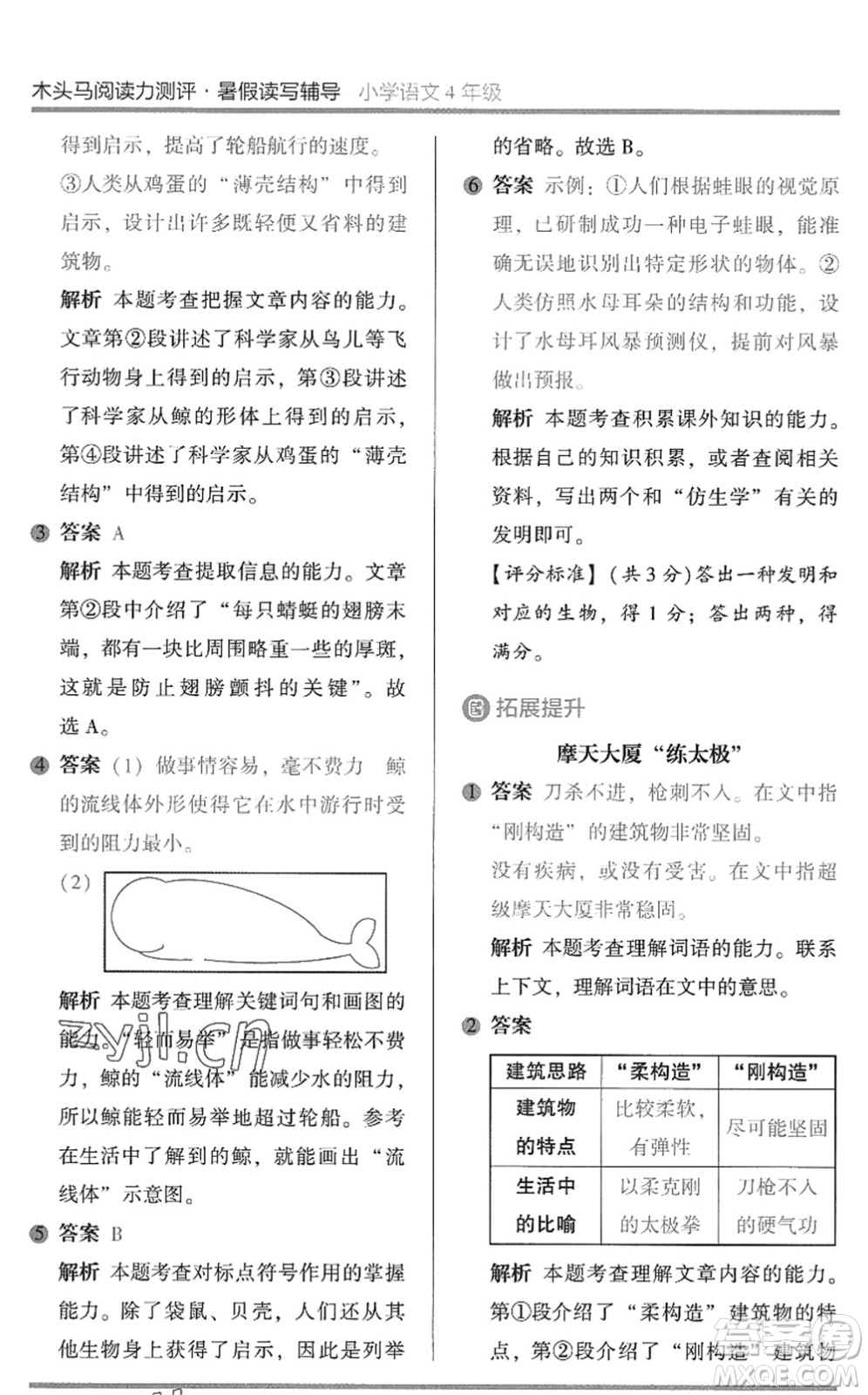 湖南師范大學出版社2022木頭馬閱讀力測評暑假讀寫輔導四年級語文通用版答案
