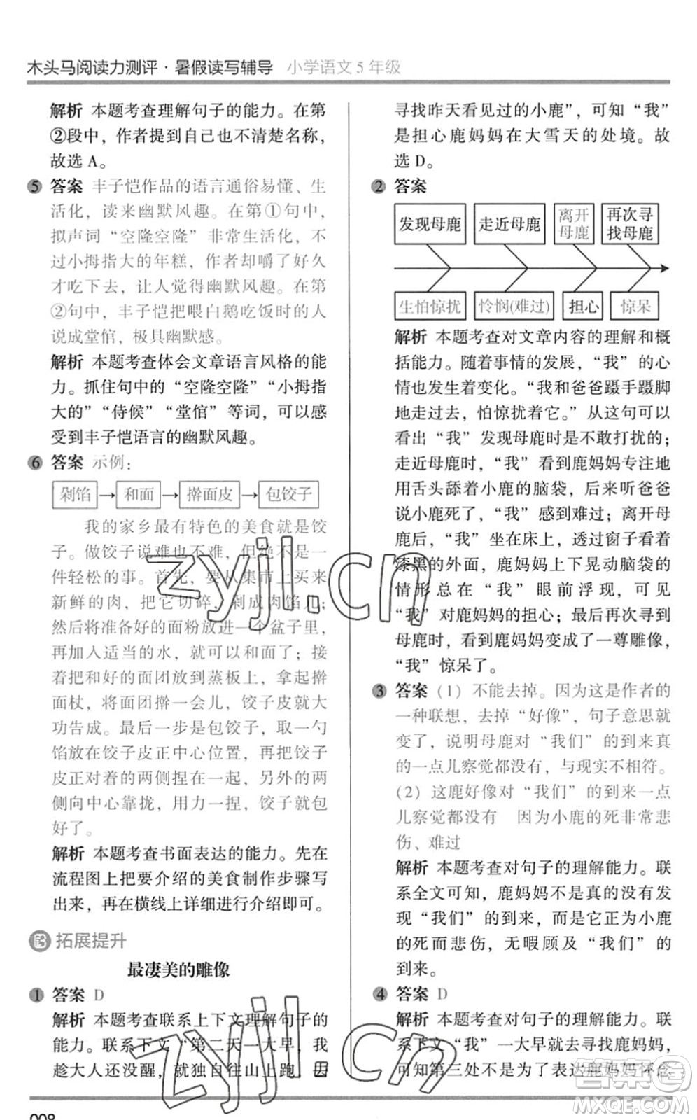 湖南師范大學(xué)出版社2022木頭馬閱讀力測(cè)評(píng)暑假讀寫輔導(dǎo)五年級(jí)語(yǔ)文通用版答案