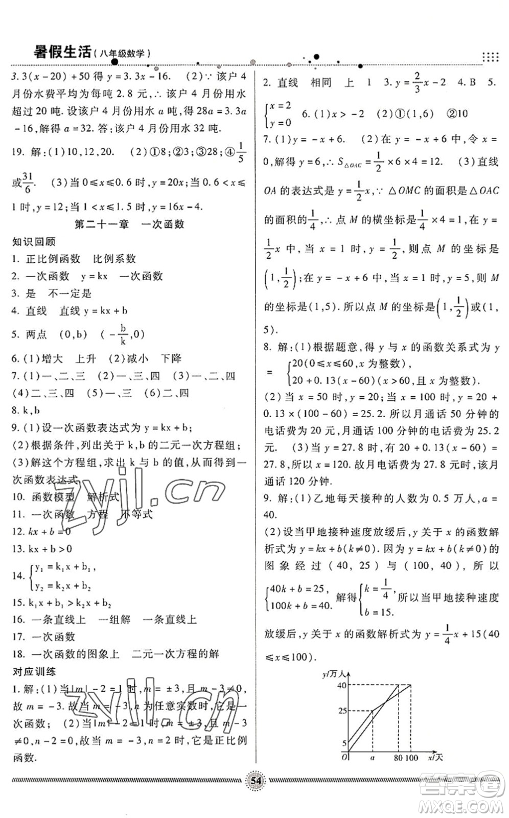 新疆文化出版社2022暑假生活期末+暑假+預(yù)習(xí)八年級(jí)數(shù)學(xué)JJ冀教版答案