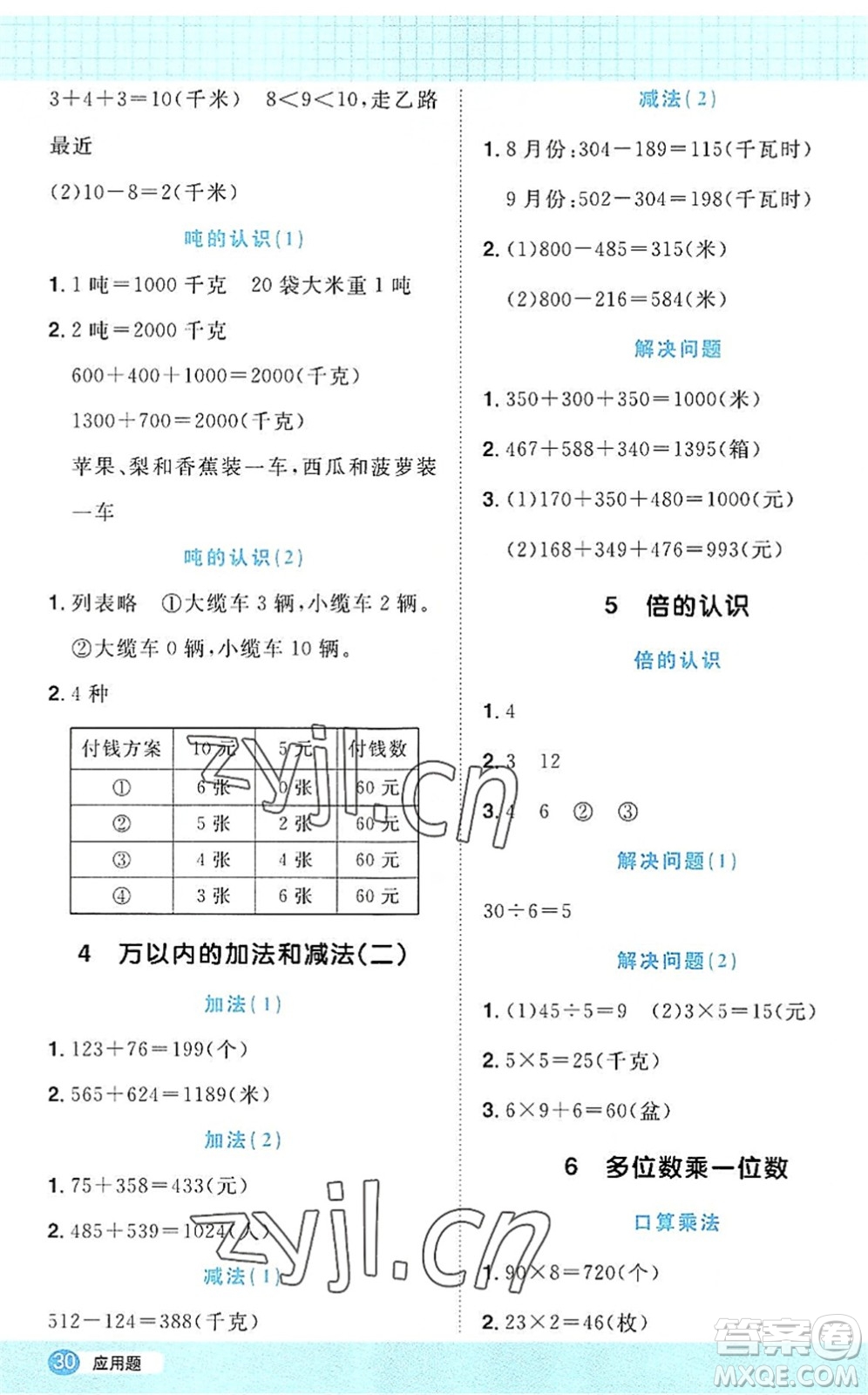 江西教育出版社2022陽光同學(xué)計(jì)算小達(dá)人三年級數(shù)學(xué)上冊RJ人教版答案