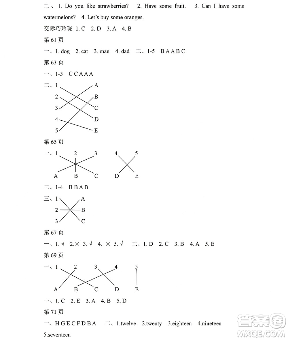 黑龍江少年兒童出版社2022陽(yáng)光假日暑假三年級(jí)英語(yǔ)人教PEP版答案