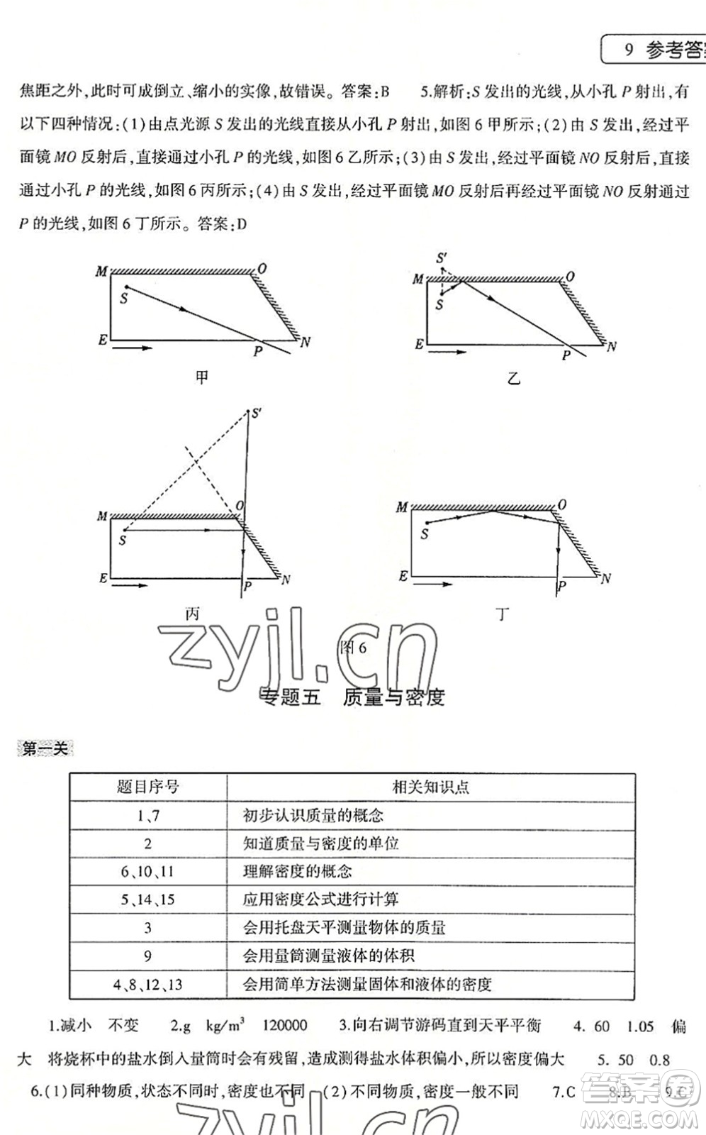 大象出版社2022物理暑假作業(yè)本八年級滬科版答案