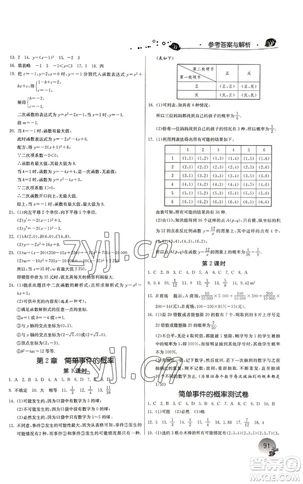 江蘇人民出版社2022實驗班提優(yōu)訓(xùn)練暑假銜接八升九數(shù)學(xué)浙教版參考答案