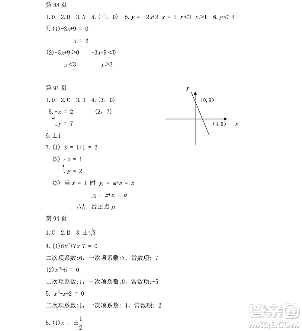 黑龍江少年兒童出版社2022Happy假日暑假五四學(xué)制八年級(jí)數(shù)學(xué)人教版答案