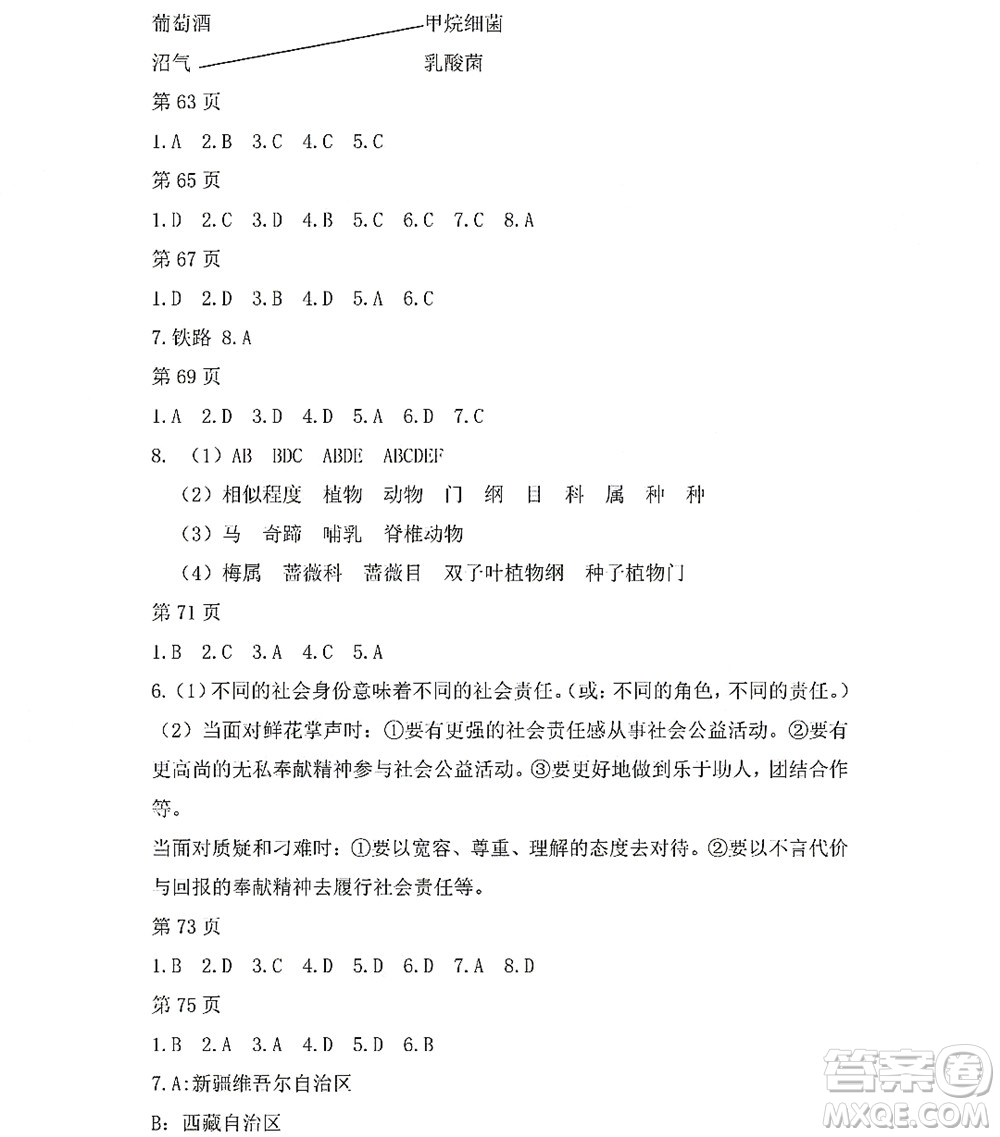黑龍江少年兒童出版社2022Happy假日暑假八年級(jí)綜合人教版答案